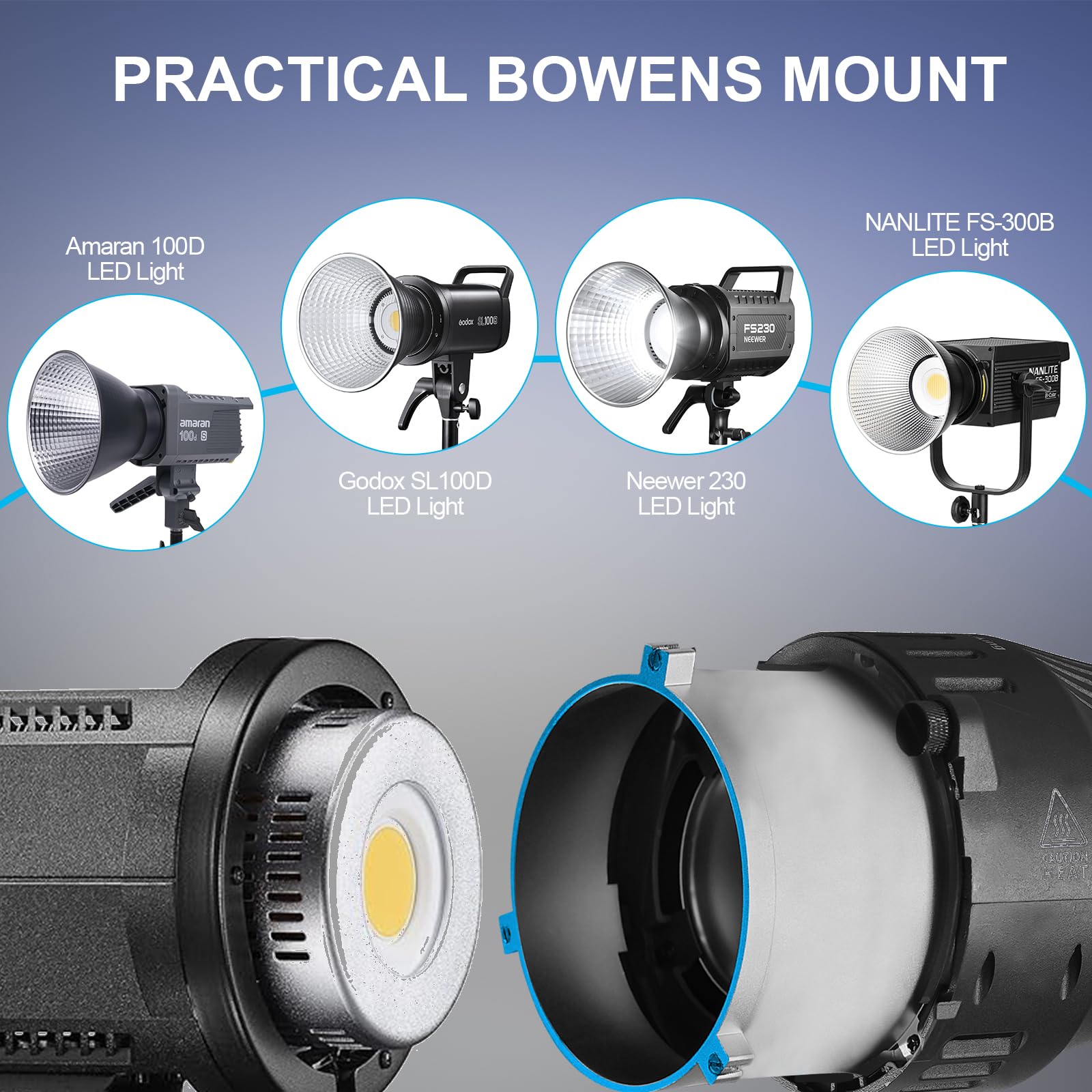 WELLMAKING S-290LED Bowens Mount Optical Snoot 2X Brighter